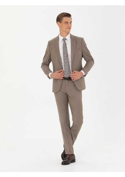 Erkek Camel Slim Fit Yün Karışımlı Kumaş Pantolon 50270151-VR015 modelleri