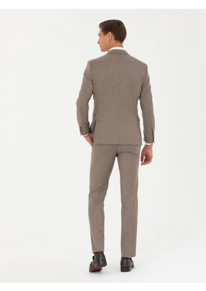 Erkek Camel Slim Fit Yün Karışımlı Kumaş Pantolon 50270151-VR015 fırsatları