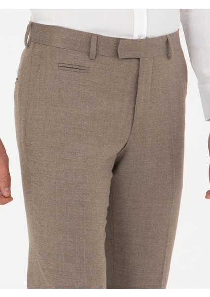 Erkek Camel Slim Fit Yün Karışımlı Kumaş Pantolon 50270151-VR015 indirimleri
