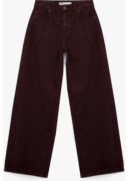 Pamuklu Bol Kesim Geniş Paça Jean Pantolon - Loose Straight Fit Jean fırsatları