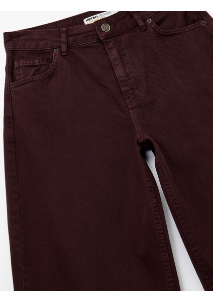 Pamuklu Bol Kesim Geniş Paça Jean Pantolon - Loose Straight Fit Jean