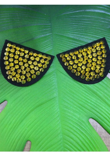 Sarı Çivili 2 Li Omuz Apolet Dikiş Ceket Aksesuarı 12X10 cm modelleri