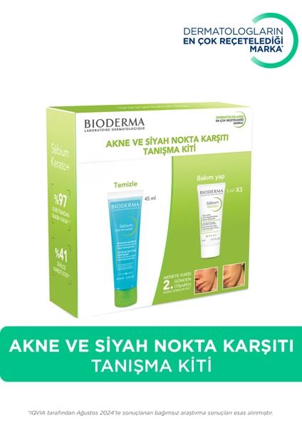 Sebium Akne Eğilimli Ciltler Akne ve Siyah Nokta Karşıtı Tanışma Kiti (Temizleme Jeli-Bakım Kremi)
