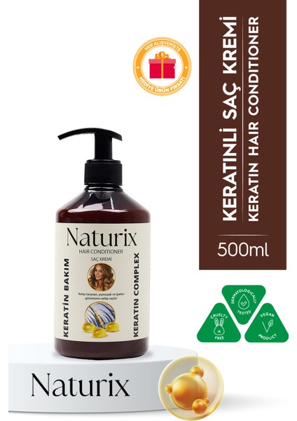 Organix Tuzsuz Keratin Saç Kremi 500 ml Yıpranmış Saçlara Bitkisel Keratin Bakım Saç Kremi Pareben Içermez