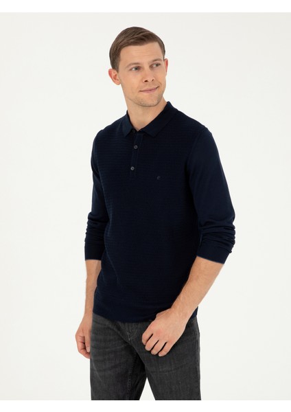 Erkek Lacivert Regular Fit Kazak 50279605-VR033