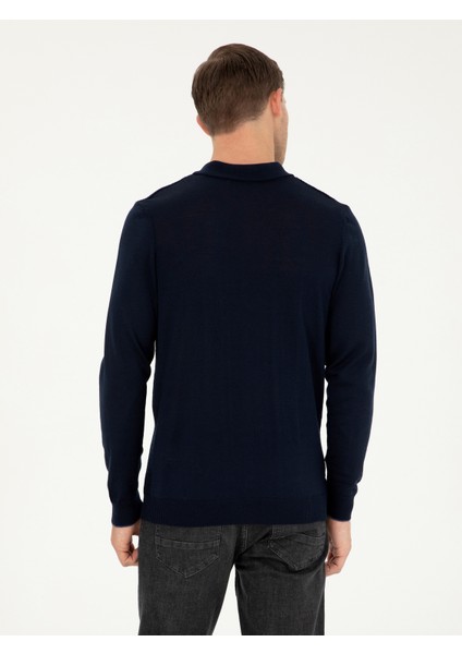 Erkek Lacivert Regular Fit Kazak 50279605-VR033