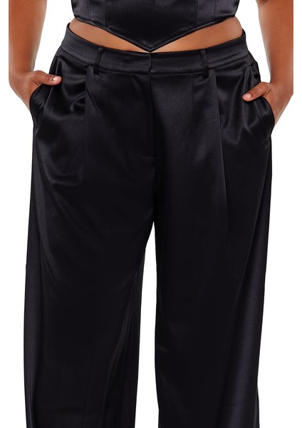 Plus Size Saten Pantolon modelleri