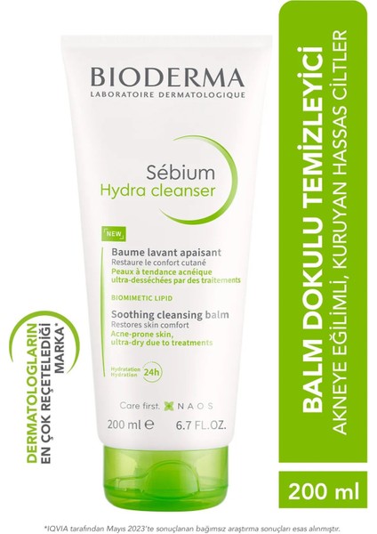 Sebıum Hydra Cilt Yenileyici Balm Hassas Ciltler Için Dokulu Temizleyici 200 ml GKHAİR775