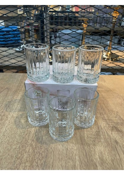 6’lı 60CC Cam Shot Bardaklar, Kahve Yanı, Likör, Votka, Tekila, Beyaz Renk