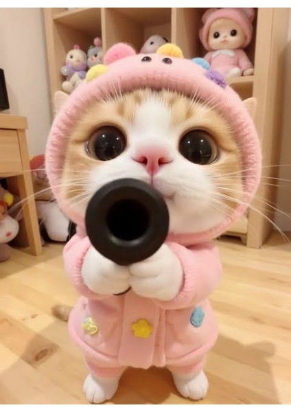 Silah Çeken Kedi Iı Ev Duvar Salon Güzellik Salonu Ofis Dükkan Dekarasyon Kanvas Tablo fiyatları