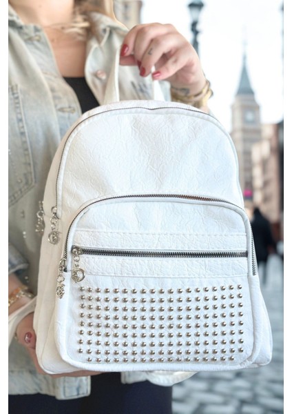 Orijinal Polo Bag Yumuşak Deri Orta Boy Taşlı Kadın Sırt Çantası indirimleri