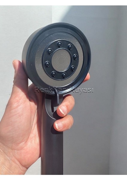 Siyah 3 Fonksiyonlu Yüksek Basınçlı Tazyikli Su Tasarruflu Paslanmaz Duş Başlğı fırsatları