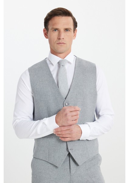 Yünlü Slim Fit Dar Kesim Mono Yaka Diagonal Desenli Kapak Cepli Yelekli Takım Elbise modelleri