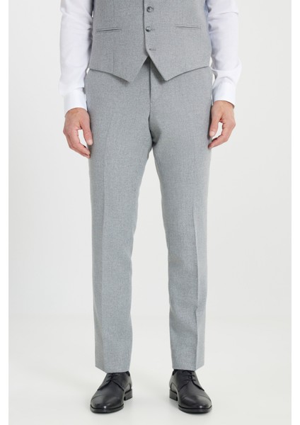 Yünlü Slim Fit Dar Kesim Mono Yaka Diagonal Desenli Kapak Cepli Yelekli Takım Elbise indirimleri