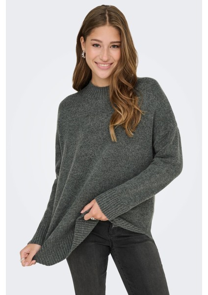 Kadın Onlhazel Yarım Balıkçı Oversize Yünlü Örme Kazak 15352853 Yeşil fiyatları