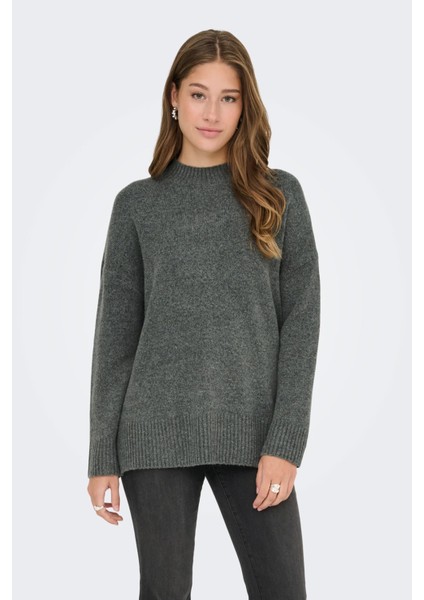 Kadın Onlhazel Yarım Balıkçı Oversize Yünlü Örme Kazak 15352853 Yeşil modelleri