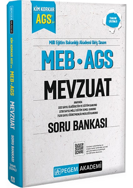MEB AGS Kim Korkar Mevzuat Soru Bankası Anayasa 222 Sayılı İlköğr fiyatları