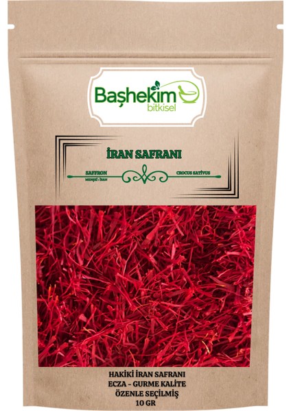 Safran Hakiki Iran Safranı Ecza - Gurme Kalite Yağı Alınmamış Özenle Seçilmiş 10 gr