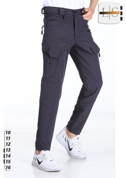 Lasgaris Jeans Erkek Çocuk Fermuarlı Cepli Slim Fit Kargo Pantolon