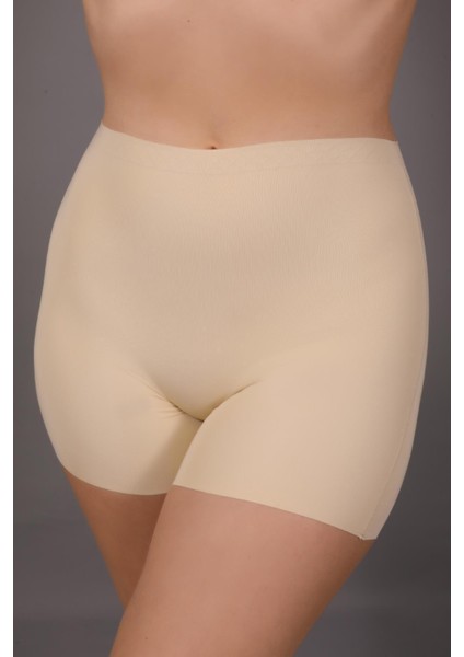 Kaymaz Bel Lazer Şort C19205 Ten