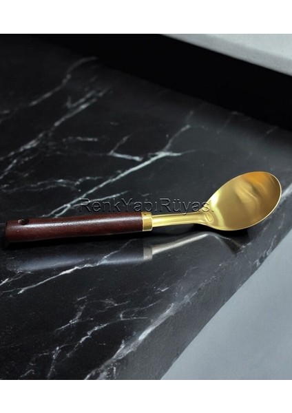 Gold Kepçe, Büyük Boy Kepçe ve Kepçe Seti, Pişirme ve Sunum Için, Kepçe, Spatul, Spatüla, Kevgir Kepçe , Çorba Kepçesi