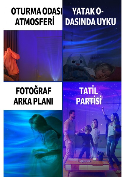 Rgb Işık Efektli Ufo Tasarım Yıldızlı Gece Projektör Lamba – Bluetooth Hoparlörlü