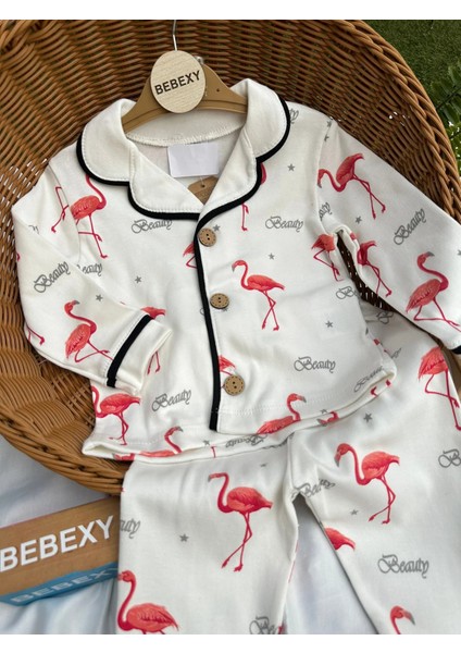 Flamingo Baskılı Pijama Takımı Kırmızı modelleri
