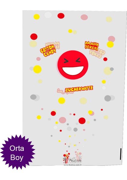 Çubukta Pamuk Şeker Poşeti Orta Boy - 100 Adet (Klips Hediyeli) 22×37.5cm fiyatları