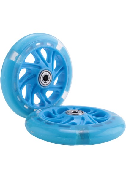 1paır 120MM Çocuk Scooter LED Işıklar Yatakları Ile Yanıp Sönen Tekerlekler Ön/arka LED Yanıp Sönen Scooter Tekerlekler, Mavi (Yurt Dışından) modelleri
