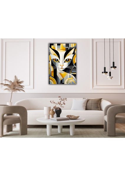 Dekoratif Renkli Kedi Kanvas Tablo fırsatları