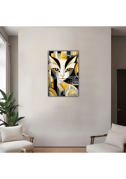 Dekoratif Renkli Kedi Kanvas Tablo indirimleri