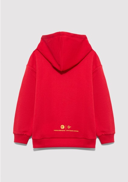 6S10133-88016 Superman Baskılı Kırmızı Sweatshirt modelleri