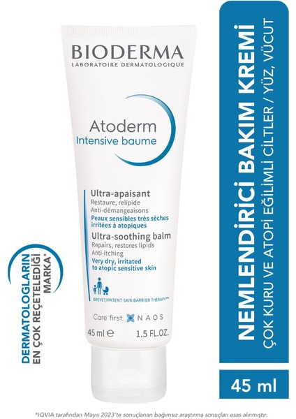 Intensıve Balm Seyahat Boyutu Atopiye Etkili Ciltler Için Cilt Yenileme Kremi 45 ml GKHAİR766