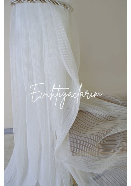 Sıralı Çelik Keten Salon ve Misafir Odalarına Uygun 1/2 Seyrek Pileli Ütü Istemeyen Tül Perde