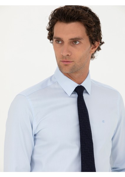 Erkek Açık Mavi Slim Fit Uzun Kollu Gömlek 50282341-VR003 fiyatları