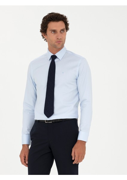 Erkek Açık Mavi Slim Fit Uzun Kollu Gömlek 50282341-VR003 modelleri