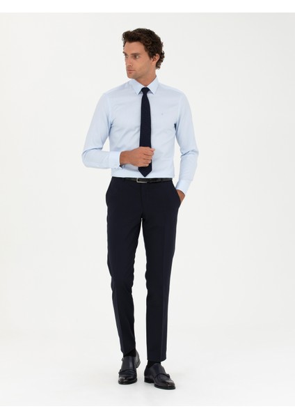 Erkek Açık Mavi Slim Fit Uzun Kollu Gömlek 50282341-VR003 fırsatları