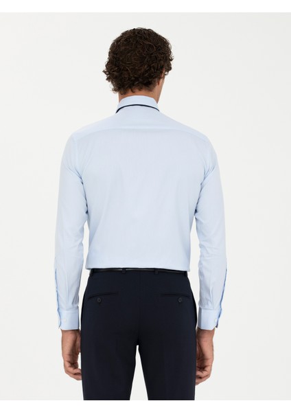 Erkek Açık Mavi Slim Fit Uzun Kollu Gömlek 50282341-VR003 indirimleri