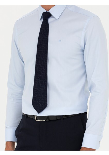 Erkek Açık Mavi Slim Fit Uzun Kollu Gömlek 50282341-VR003