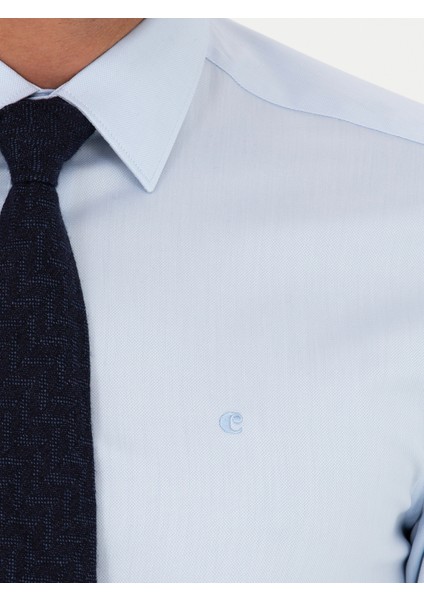 Erkek Açık Mavi Slim Fit Uzun Kollu Gömlek 50282341-VR003