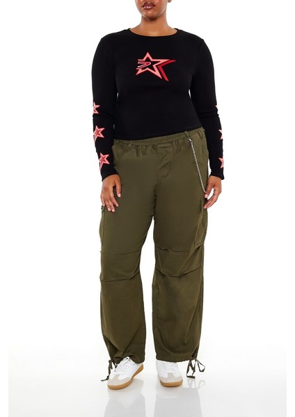 Plus Size Twill Kargo Pantolon fiyatları