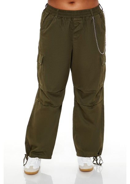 Plus Size Twill Kargo Pantolon fırsatları