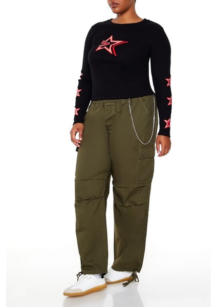Plus Size Twill Kargo Pantolon indirimleri