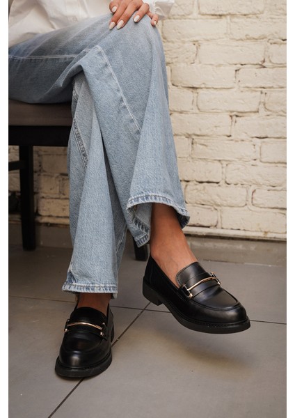 Kadın Loafer Makosen Casual Tokalı Günlük Ayakkabı Forye Siyah fiyatları