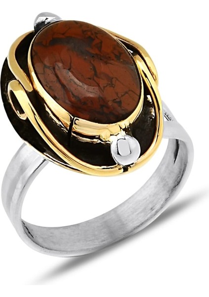 Oksitli Oval Taşlı Yüzük