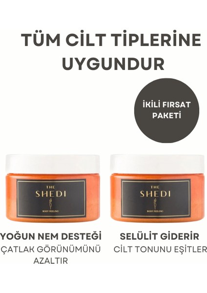 Portakal Vücut Peelingi Çatlak Görünümünü Azaltan 250 gr Yoğun Nem Desteği