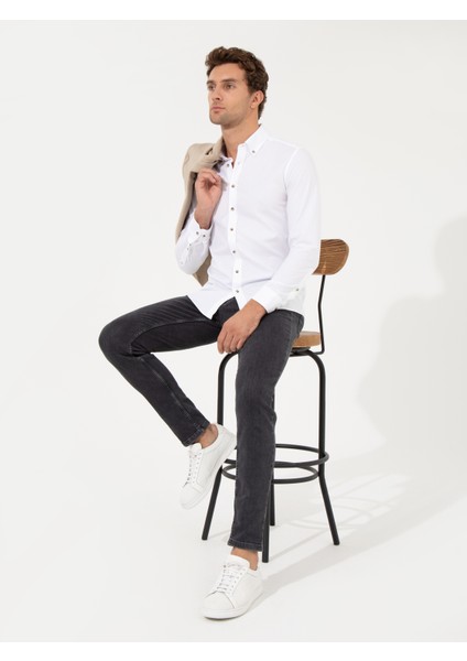 Erkek Beyaz Slim Fit Uzun Kollu Gömlek 50250841-VR013 modelleri