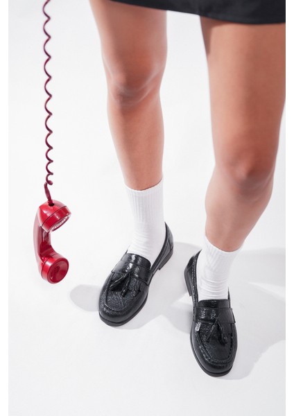 Kadın Loafer Püsküllü Günlük Ayakkabı Loriza Siyah