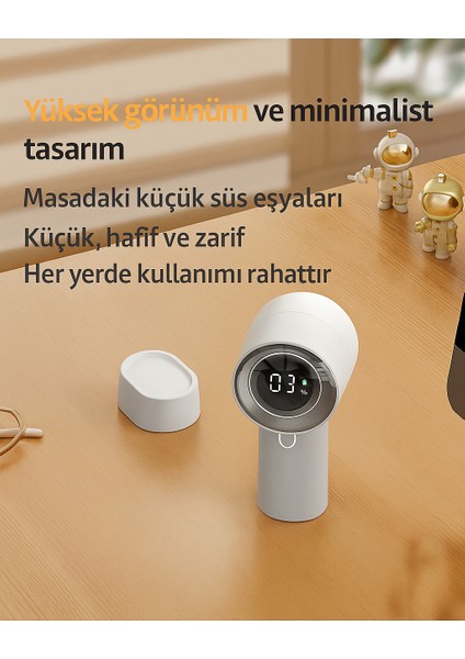 Dijital Göstergeli Mini El Fanı – Sessiz, Çoklu Hız, Masaüstü Stabil Taban, Kompakt Taşınabilir Tasarım