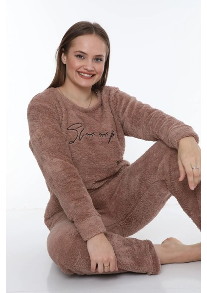 Kadın Peluş Pijama Takımı Ikili Takım indirimleri